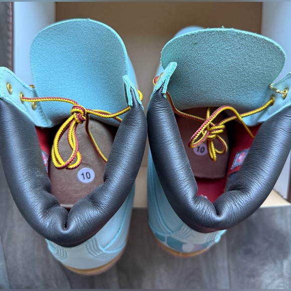 NEW 6M Supreme X Timberland Premium Turquoise ICE BLUE Waterproof Nubuck Boots - Picture 8 of 13